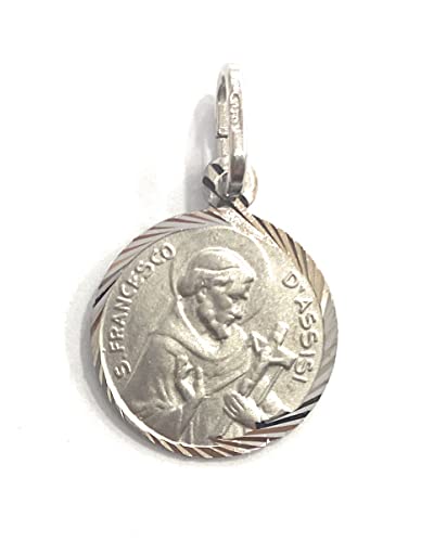 Medalla Colgante de San Francisco de Asís Plata de Ley