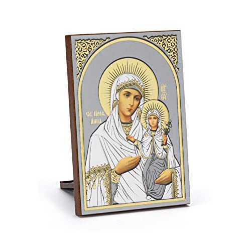 NKlaus Icono de Santa Ana de madera de 6 x 8,5 cm con estampado de oro 11072