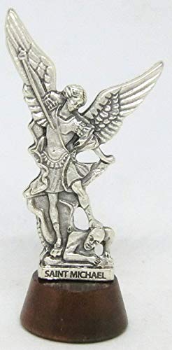 Gtbitaly - Figura de San Miguel sobre base de madera - Modelo n. 40.049.30 007