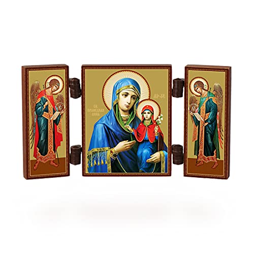 NKlaus - Santa Ana - Tríptico de iconos cristianos - Ana Pravednaja - madera de altar itinerante 36157