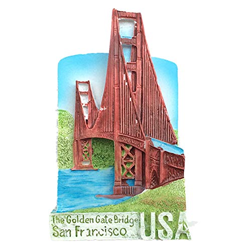 Imán de nevera 3D Golden Gate Bridge San Francisco USA Souvenir, decoración para el hogar y la cocina, imán para nevera de San Francisco